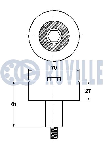 RUVILLE 542432 - Ролик обводной приводного ремня