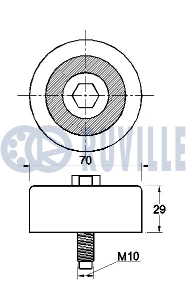 RUVILLE 542450 - Ролик обводной приводного ремня