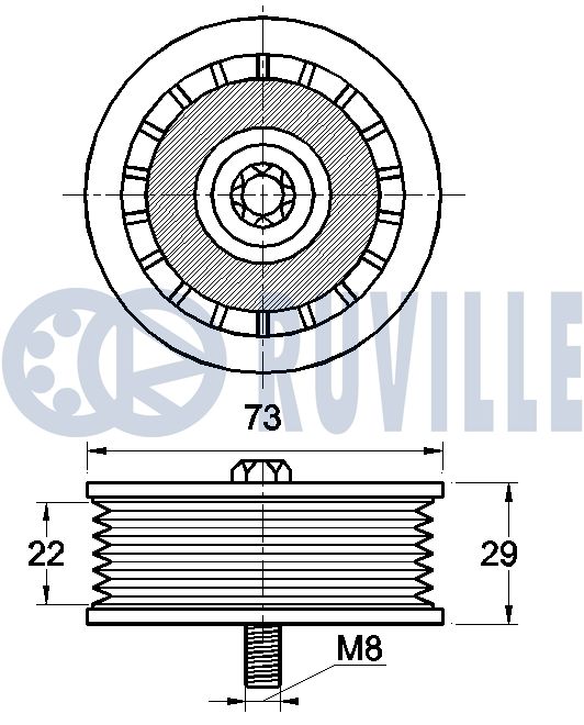 RUVILLE 542480 - Ролик обводной приводного ремня