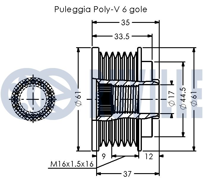 RUVILLE 542555 - Шкив генератора