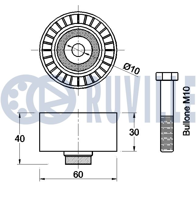 RUVILLE 542591 - Обводной ролик ГРМ