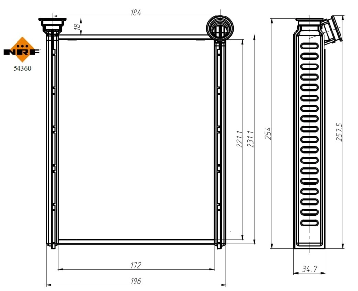 NRF 54360 - Радиатор печки