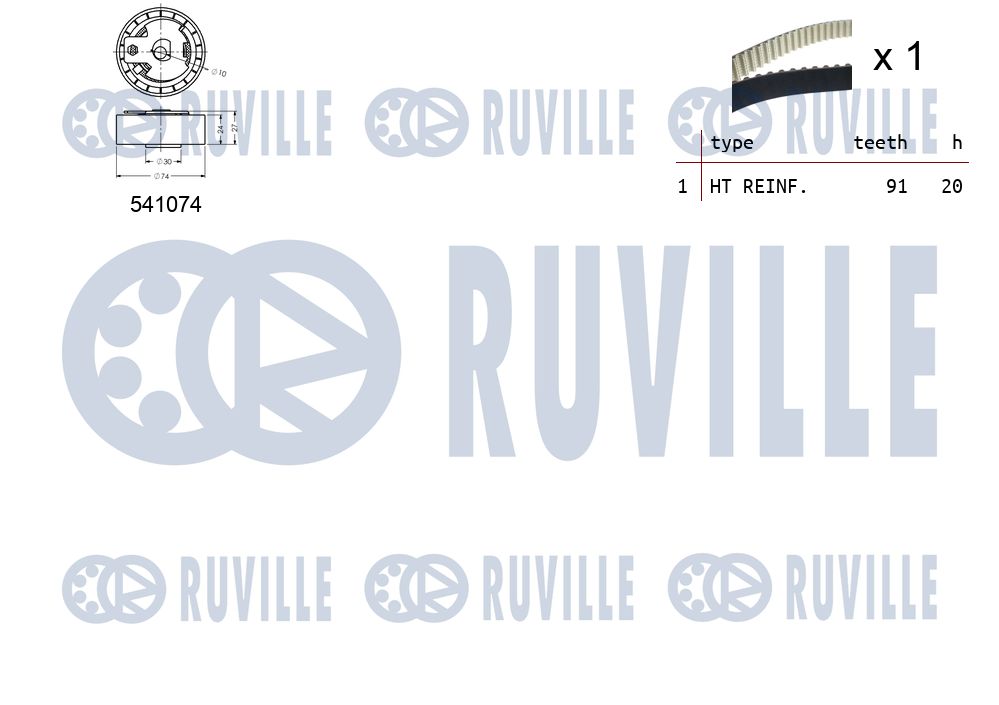 RUVILLE 550001 - Натяжной ролик ГРМ