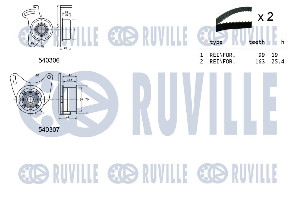 RUVILLE 550039 - Комплект ГРМ