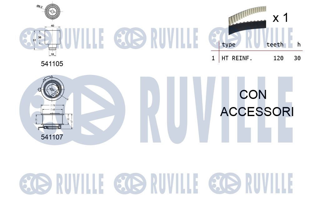 RUVILLE 550061 - Комплект ГРМ