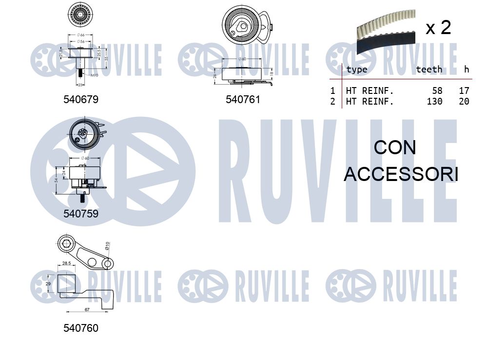RUVILLE 550116 - Комплект ГРМ