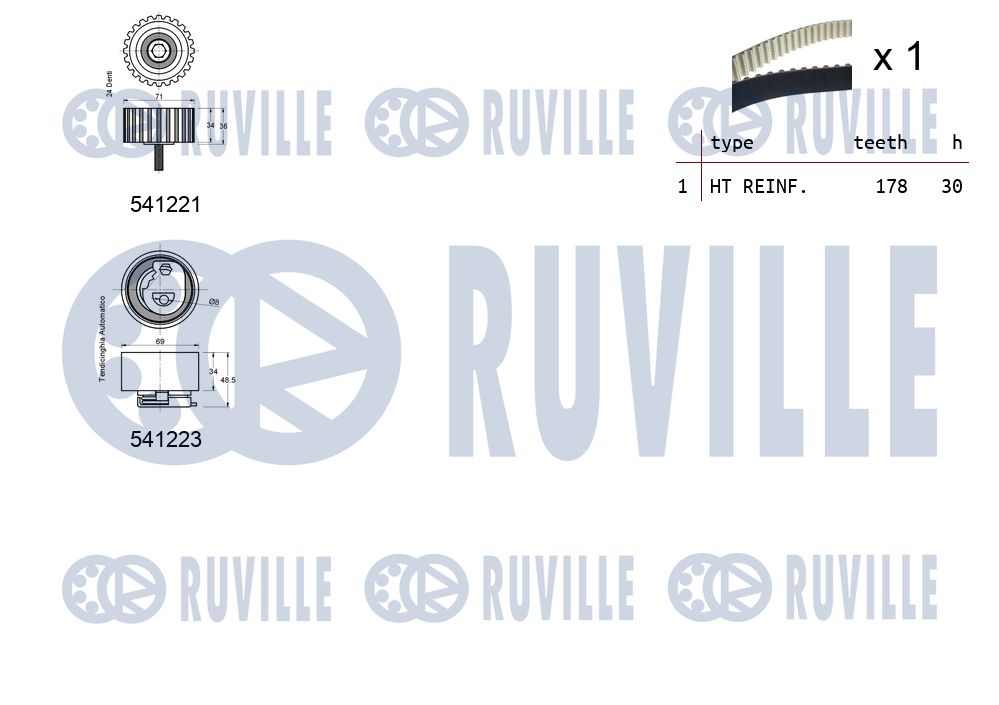 RUVILLE 550122 - Комплект ГРМ