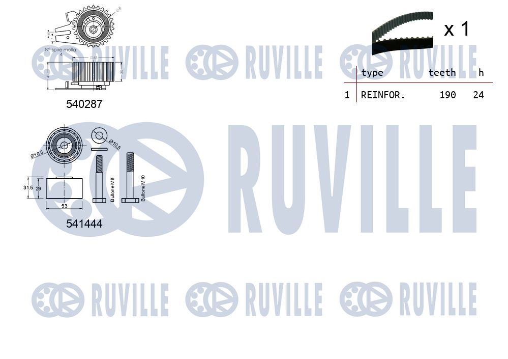 RUVILLE 550133 - Комплект ГРМ