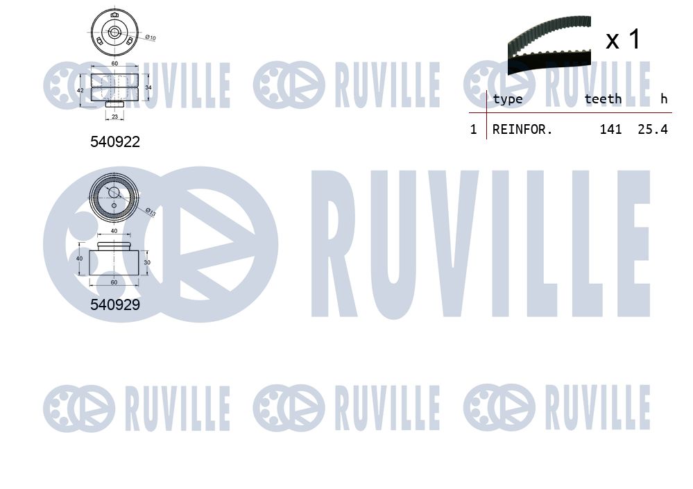 RUVILLE 550134 - Комплект ГРМ