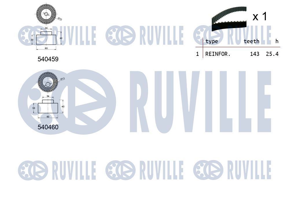 RUVILLE 550236 - Комплект ГРМ