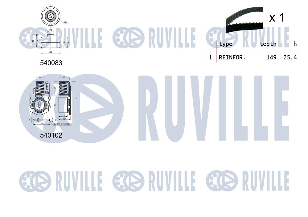 RUVILLE 550240 - Комплект ГРМ