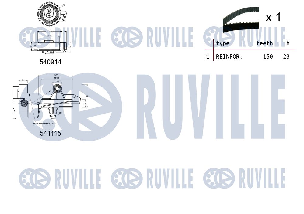RUVILLE 550257 - Комплект ГРМ