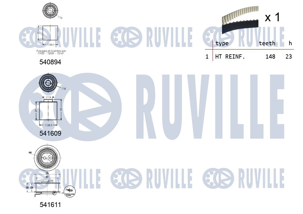 RUVILLE 550319 - Комплект ГРМ