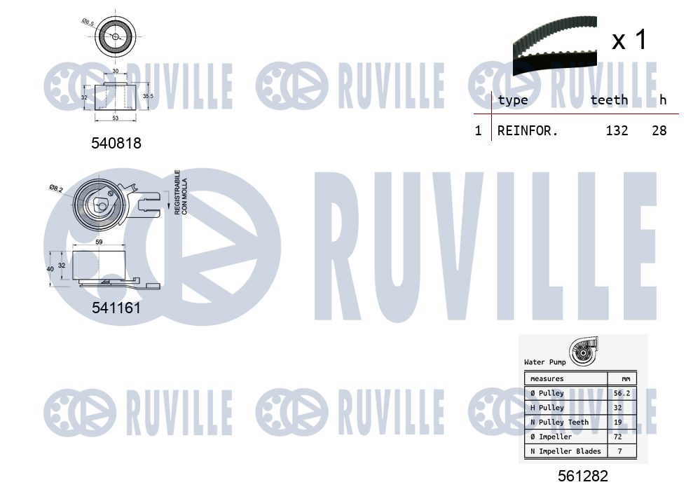 RUVILLE 5503261 - Комплект ремня ГРМ