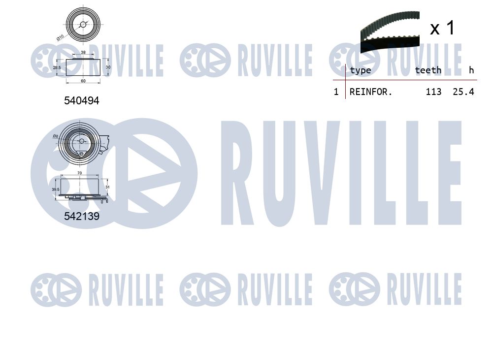 RUVILLE 550361 - Комплект ГРМ