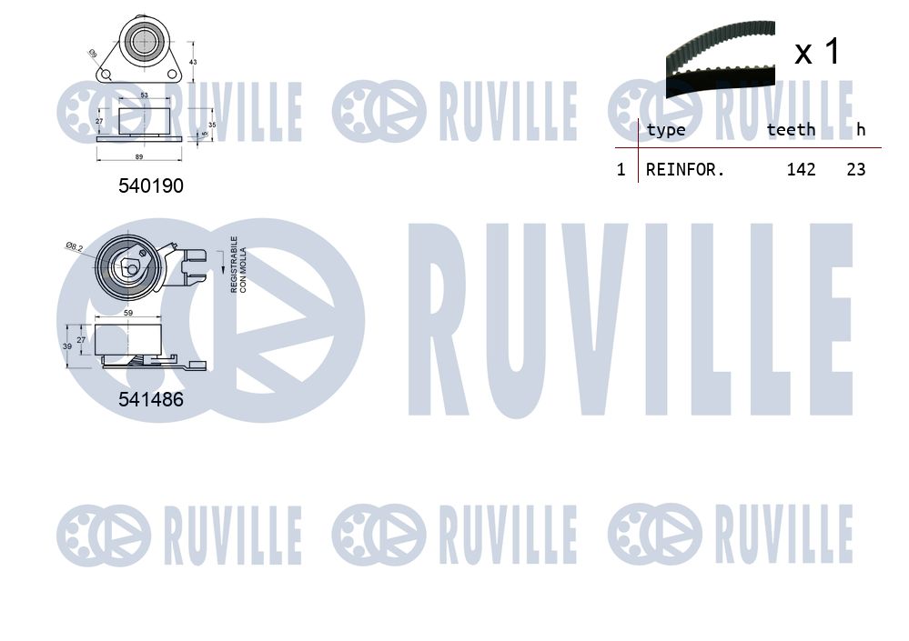 RUVILLE 550364 - Комплект ГРМ