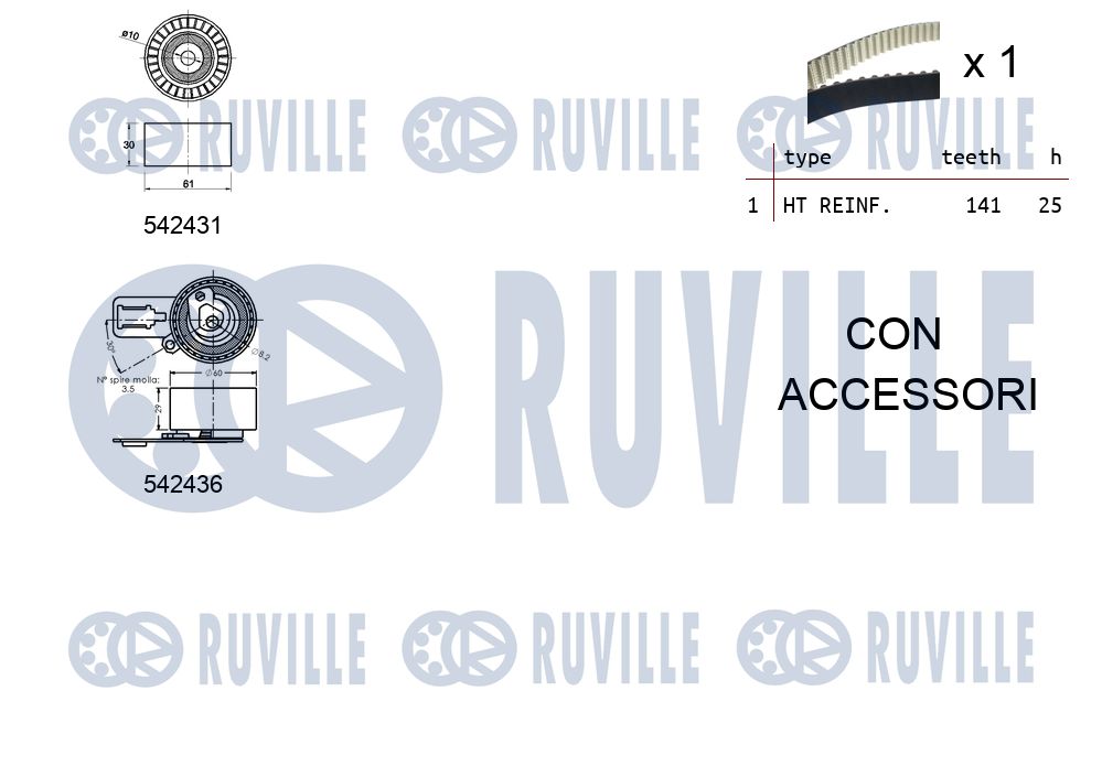 RUVILLE 550368 - Комплект ГРМ