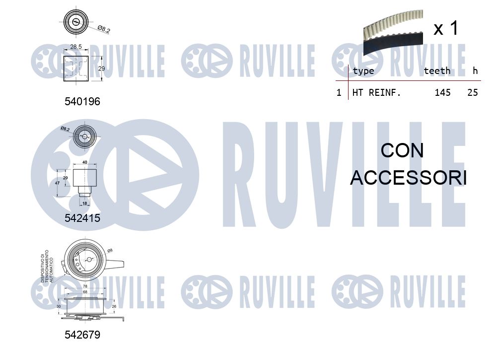 RUVILLE 550376 - Комплект ГРМ