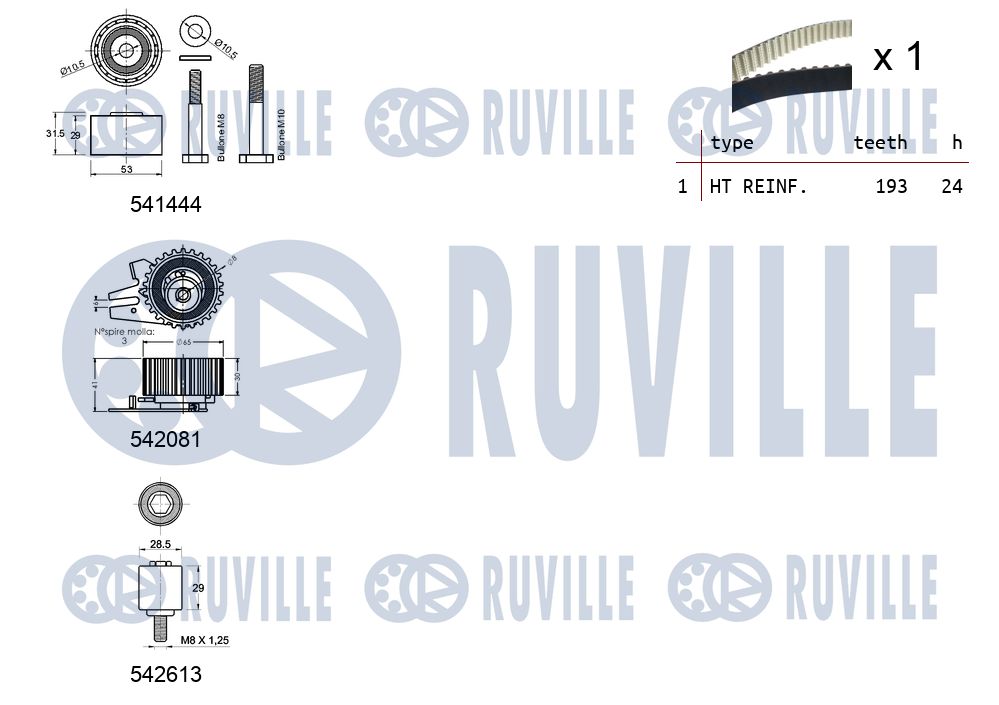 RUVILLE 550389 - Комплект ГРМ