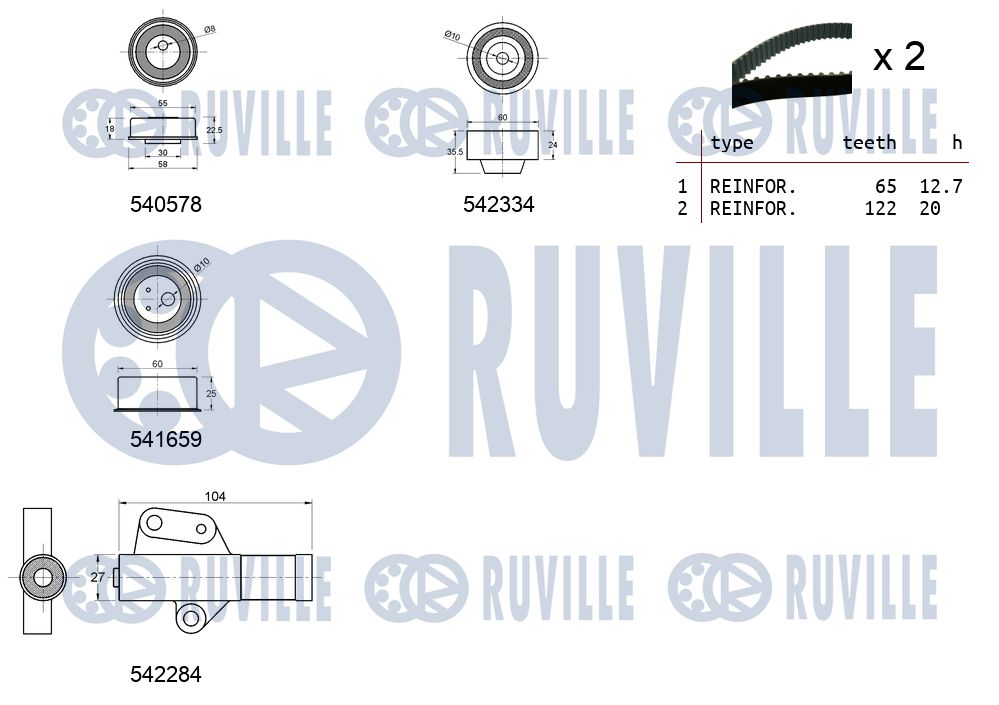 RUVILLE 550410 - Комплект ГРМ