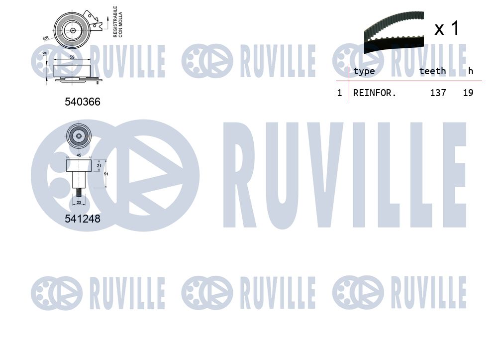 RUVILLE 550486 - Комплект ГРМ