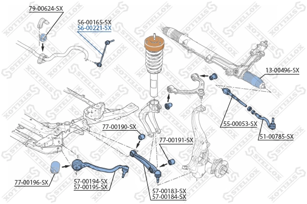 STELLOX 56-00221-SX - Стойки стабилизатора