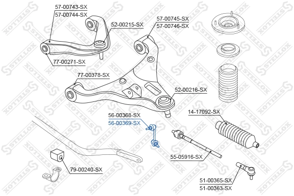STELLOX 56-00369-SX - Стойки стабилизатора