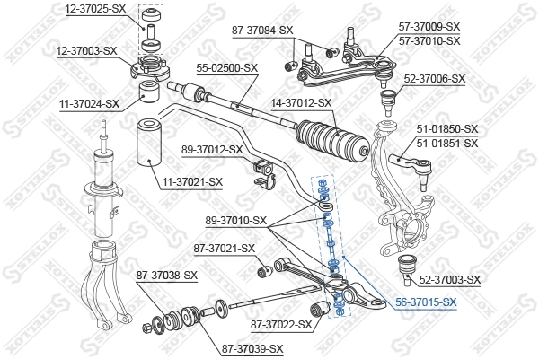 STELLOX 56-37015-SX - Стойки стабилизатора