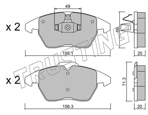 TRUSTING 564.2 - Тормозные колодки 