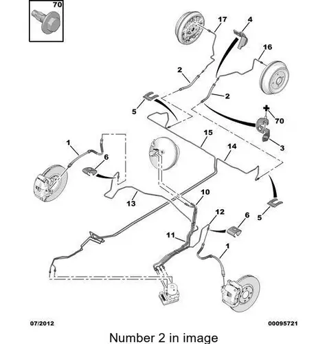 PSA 4806a1 - шланг тормозной задний