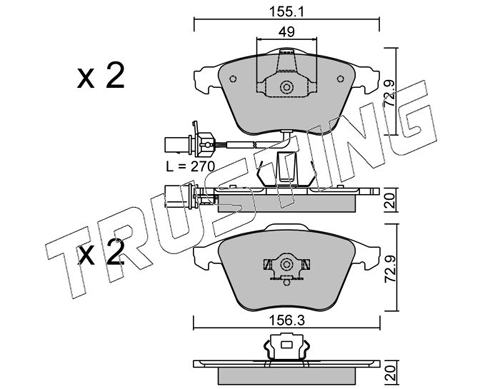 TRUSTING 565.1 - Тормозные колодки 