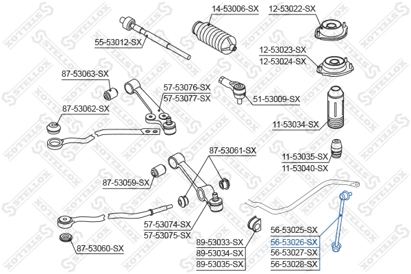 STELLOX 56-53026-SX - Стойки стабилизатора