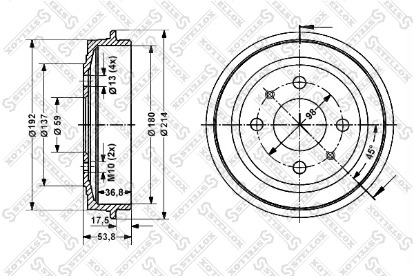 STELLOX 6025-2309-SX - Тормозной барабан