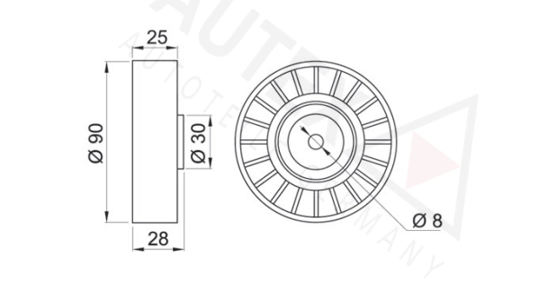 AUTEX 651115 - Ролик обводной приводного ремня