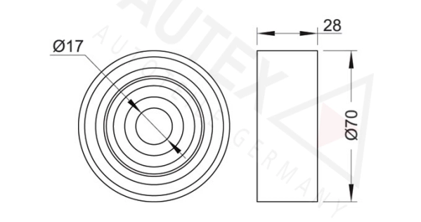 AUTEX 651990 - Ролик обводной приводного ремня