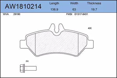 AYWIPARTS AW1810214 - Тормозные колодки 