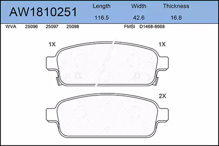 AYWIPARTS AW1810251 - Тормозные колодки 