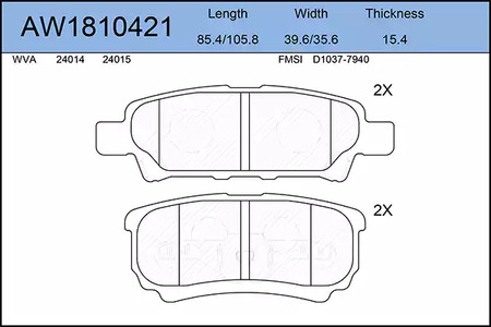 AYWIPARTS AW1810421 - Тормозные колодки 