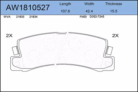 AYWIPARTS AW1810527 - Тормозные колодки 