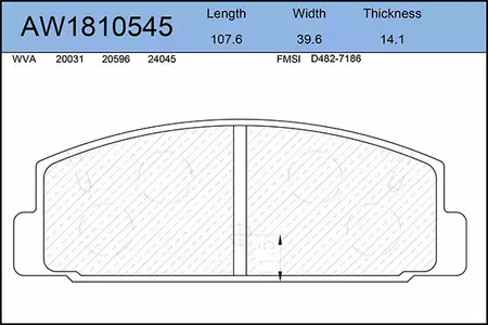 AYWIPARTS AW1810545 - Тормозные колодки 