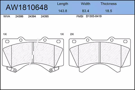 AYWIPARTS AW1810648 - Тормозные колодки 