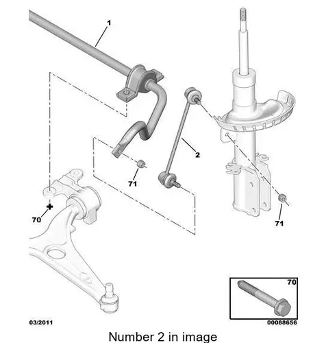 PSA 508751 - тяга стабилизатора переднего