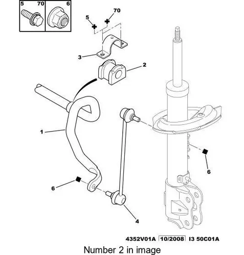 PSA 5094c6 - втулка стабилизатоpа подвески