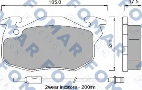 FOMAR ROULUNDS 51529481 - FO529481 192 12=FDB393=571333X !колодки дисковые п.\Peugeot 205 87-98/405 87-96, Renault Clio 91-98