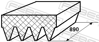 FEBEST 88126-4L890 - Ремень генератора