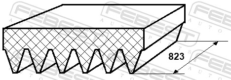 FEBEST 88128-6L823 - Ремень генератора