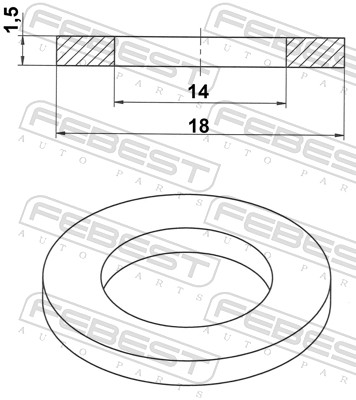 FEBEST 88430-141815C - Прокладка сливной пробки масляного поддона