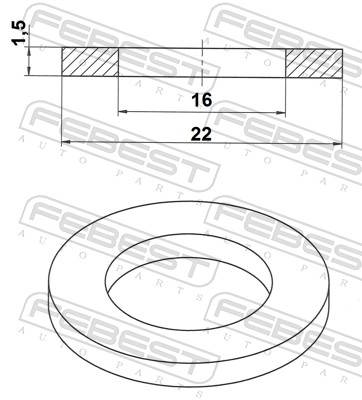 FEBEST 88430-162215A - Прокладка сливной пробки масляного поддона