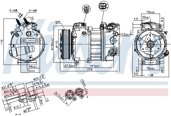 NISSENS 890124 - Компрессор кондиционера