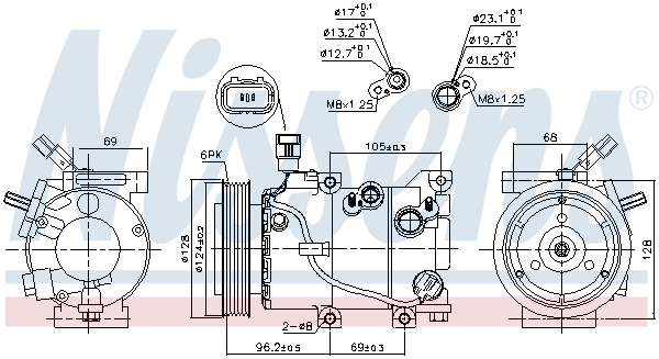 NISSENS 890235 - Компрессор кондиционера